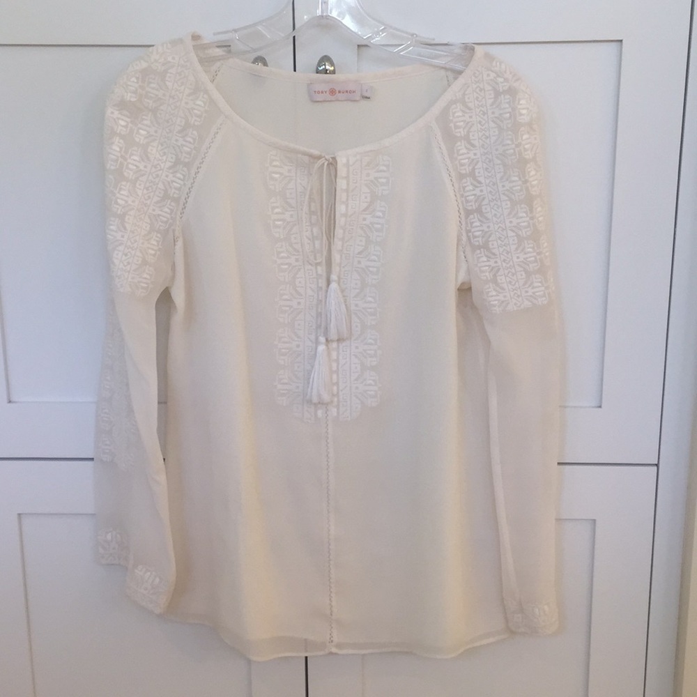 Tory Burch white Chiffon Tunic